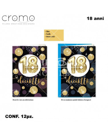 CROMO BIGLIETTI 18 FUSTELLA E GLITTER NU.6448 [12PZ]