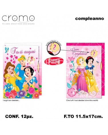 CROMO BIGLIETTI DISNEY CON ROTELLA PRINCIPESSE 425883 [12PZ]