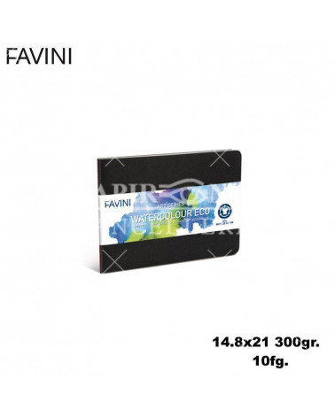 FAVINI ACQUARELLO WATERCOLOUR 14,8x21 300gr.10fg.BLOCCO DISEGNO