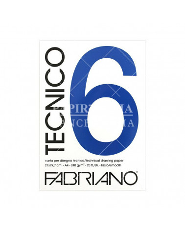FABRIANO BLOCCO F6 21x29.7 20 FG.LISCIO DISEGNO TECNICO