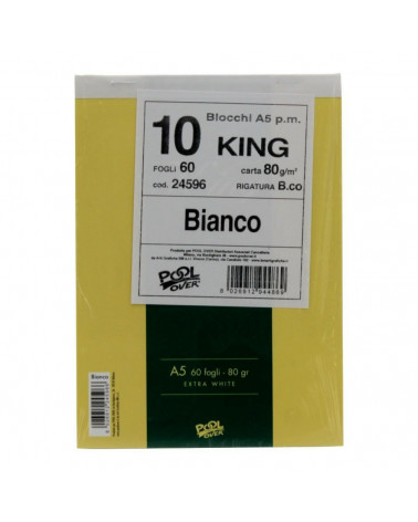 KING NOTES A5 60FGBLOCCO-BIANCO-15X21 24596 [10PZ]