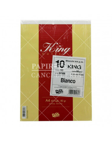 KING NOTES A4 60FGBLOCCO-BIANCO-21X29 24606 [10PZ]
