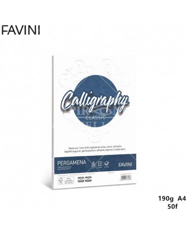 FAVINI PERGAMENA CALLIGRAPHY 190GR.50FG.A4 BIANCO 01