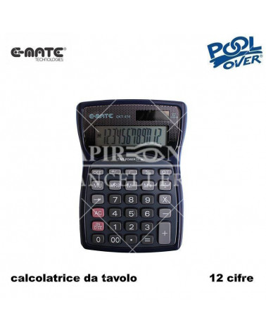 E-MATE CALCOLATRICE DA TAVOLO POOL DKT476 51133 12 CIFRE