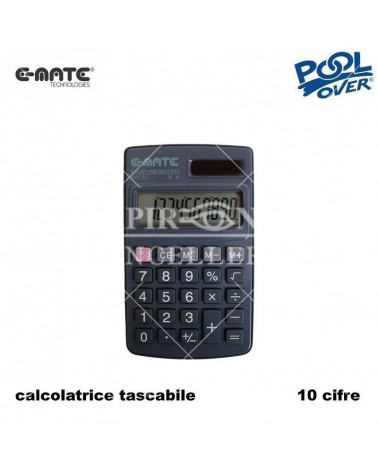 E-MATE CALCOLATRICE TASCABILE POOL PKT37 51128 10 CIFRE