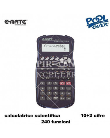 E-MATE CALCOLATRICE SCIENTIFICA POOL SCT05 96212 10+2 CIFRE 240 FUNZ