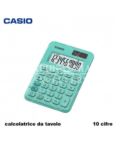 CASIO CALCOLATRICE DA TAVOLO MS7UC-GN VERDE PASTELLO 10 CIFRE