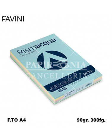 FAVINI RISMACQUA MIX A4 90gr.300fg.ASSORTITA-FOTOCOPIE