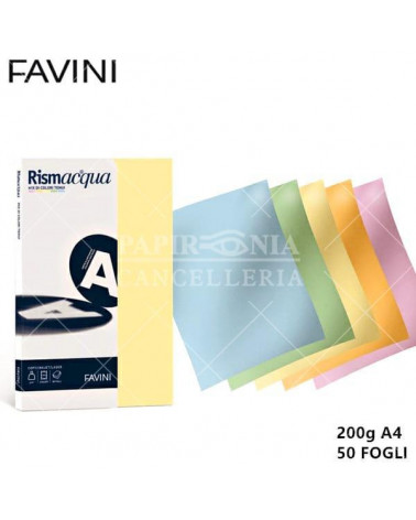 FAVINI RISMACQUA MIX SMALL A4 200gr.50fg.ASSORTITA-FOTOCOPIE