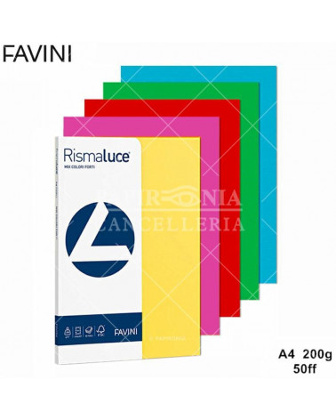FAVINI RISMALUCE MIX SMALL A4 200gr.50fg.ASSORTITA-FOTOCOPIE