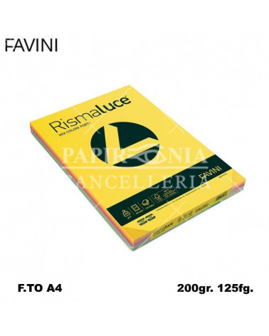 FAVINI RISMALUCE MIX A4 200gr.125fg.ASSORTITA-FOTOCOPIE
