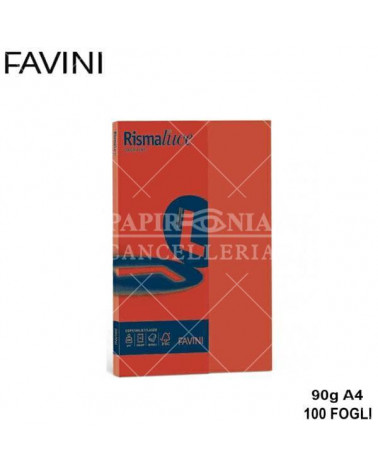 FAVINI RISMALUCE SMALL A4 90gr.100fg.SCARLATTO-FOTOCOPIE
