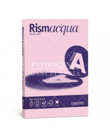 FAVINI RISMACQUA SMALL A4 200gr.50fg.ROSA-FOTOCOPIE