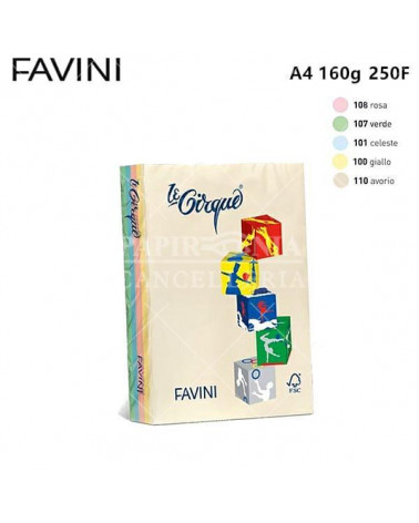 FAVINI CARTA A4 160gr.250fg.TENUE-ASSORTITA-FOTOCOPIE