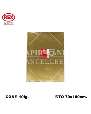 REX CARTA REGALO UNICOLORE 10FG. ORO 818