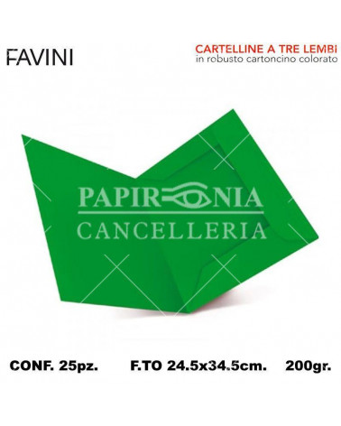 FAVINI CARTELLE 3 LEMBI VERDE [25PZ]