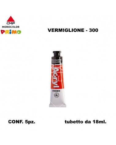 PRIMO TEMPERA ACRILICA 18ML. ROSSO VERMIGLIO 300 [5PZ]