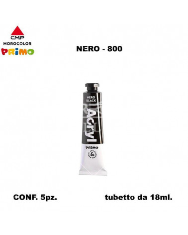 PRIMO TEMPERA ACRILICA 18ML. NERO 800 [5PZ]