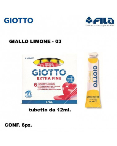 GIOTTO TEMPERA T.4 12ML. GIALLO LIMONE 03 [6PZ]