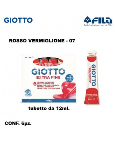 GIOTTO TEMPERA T.4 12ML. ROSSO VERMIGLIONE 07 [6PZ]