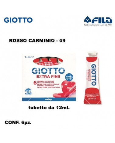 GIOTTO TEMPERA T.4 12ML. ROSSO CARMINIO 09 [6PZ]