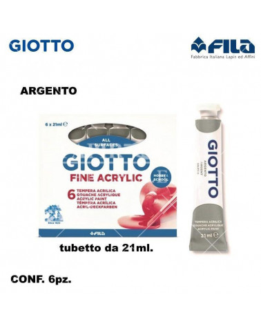 GIOTTO TEMPERA T.7 21ML. ACRILICA-ARGENTO [6PZ]