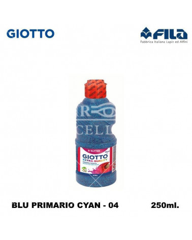 GIOTTO TEMPERA GLITTER 250ML. BLU CYAN 04