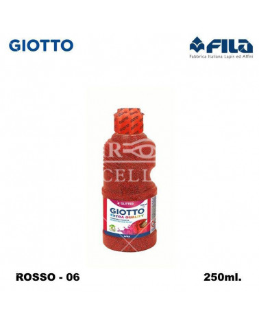 GIOTTO TEMPERA GLITTER 250ML. ROSSO 06