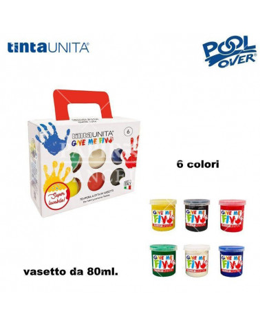 TINTA UNITA TEMPERA DITA 6col. 80ML. 51396