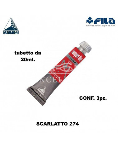 MAIMERI TEMPERA T.7 20ML. ROSSO SCARLATTO 274 [3PZ]