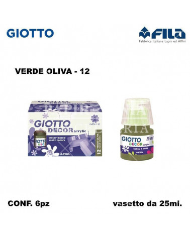 GIOTTO DECOR ACRILIC  VERDE OLIVA 12 [6PZ]