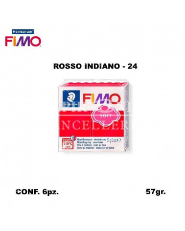 STAEDTLER PASTA FIMO SOFT 8020-24 ROSSO INDIANO [6PZ]