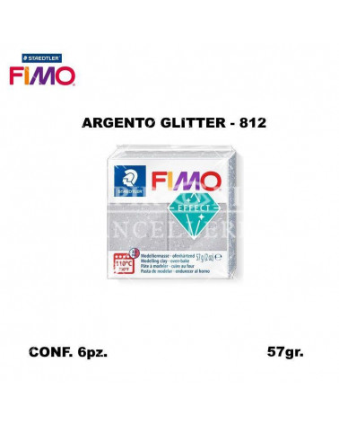 STAEDTLER PASTA FIMO EFFECT 8020-812 ARGENTO GLITTER [6PZ]