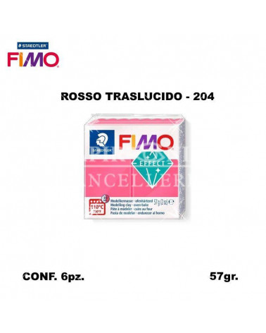 STAEDTLER PASTA FIMO EFFECT 8020-204 ROSSO TRASLUCIDO [6PZ]