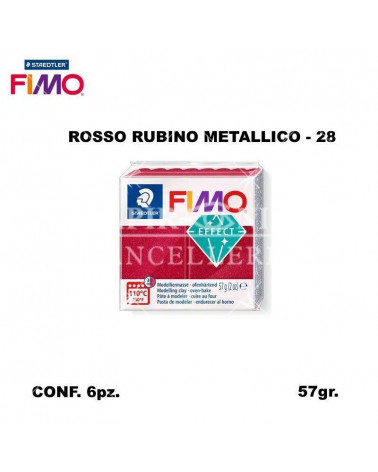 STAEDTLER PASTA FIMO EFFECT 8020-28 ROSSO RUBINO METALLICO [6PZ]