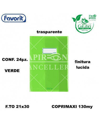 COLIBRI COPRIMAXI 130MY TRASPARENTI VERDE [24PZ]