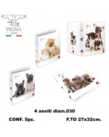 PIGNA COPERTINA FANTASIA DOLCI CUCCIOLI-4 ANELLI [5PZ]