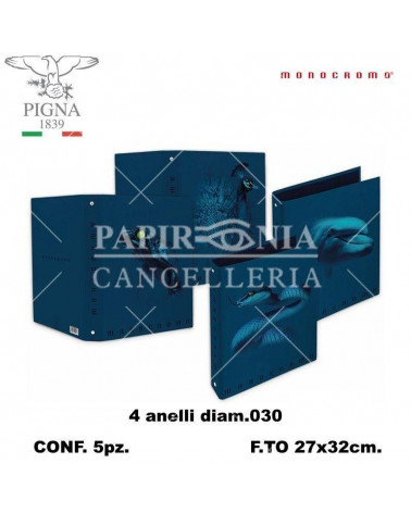 MONOCROMO COPERTINA FANTASIA BLUE-4 ANELLI [5PZ]