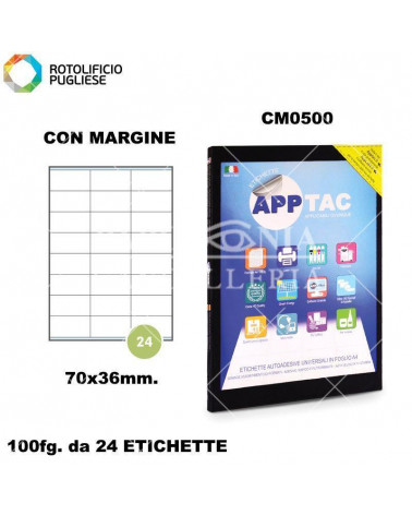 APP TAC ETICHETTE FOTOCOPIABILI 100FG. C500-70X36-ADESIVE