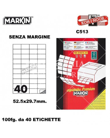 MARKIN ETICHETTE FOTOCOPIABILI 100FG. C513-52.5X29.7-ADESIVE