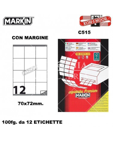 MARKIN ETICHETTE FOTOCOPIABILI 100FG. C515-70X72-ADESIVE