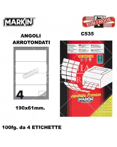 MARKIN ETICHETTE FOTOCOPIABILI 100FG. C535-190X61-ADESIVE