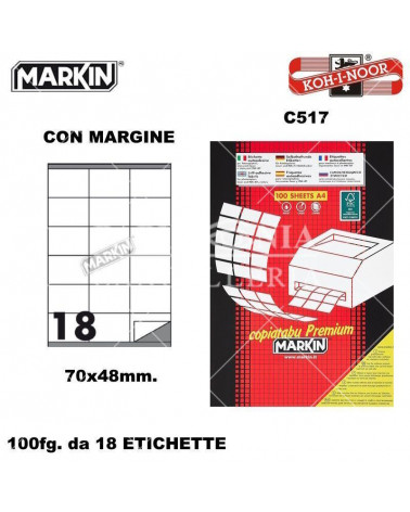 MARKIN ETICHETTE FOTOCOPIABILI 100FG. C517-70X48-ADESIVE