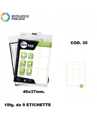 APP TAC ETICHETTE ADESIVE 10FG.10PZ. COD.35 46X37