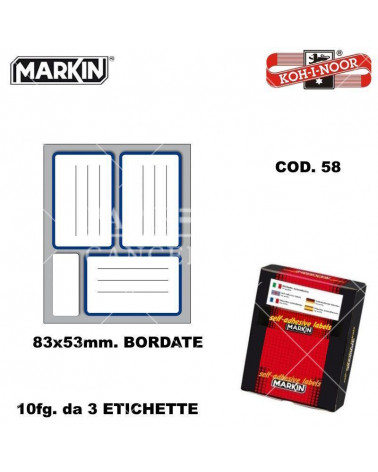MARKIN ETICHETTE ADESIVE 10FG.10PZ. COD.58 83X53 BORDATE