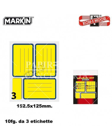 MARKIN ETICHETTE ADESIVE 10FG.10PZ. FLUO-83X53-GIALLO