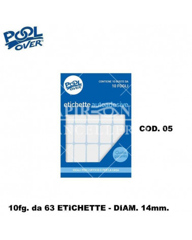 ETICHETTE ADESIVE POOL 10FG.10PZ. COD.05 D.14