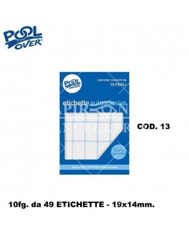 ETICHETTE ADESIVE POOL 10FG.10PZ. COD.13 19X14