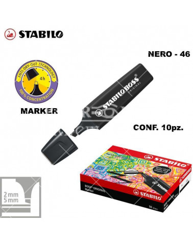 STABILO BOSS BLACK 46-MARKER [10PZ]