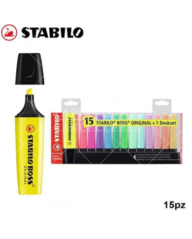 STABILO BOSS DESKSET 15col.EVIDENZIATORE